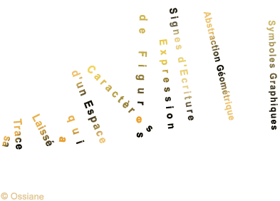 Symboles Graphiques, Abstraction Géométrique, Signes d'Ecriture, Expression de Figures, Caractères d'un Espace qui a laissé sa trace.<br> 